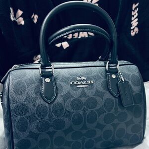 Coach Dark Blue Signature Satchel
